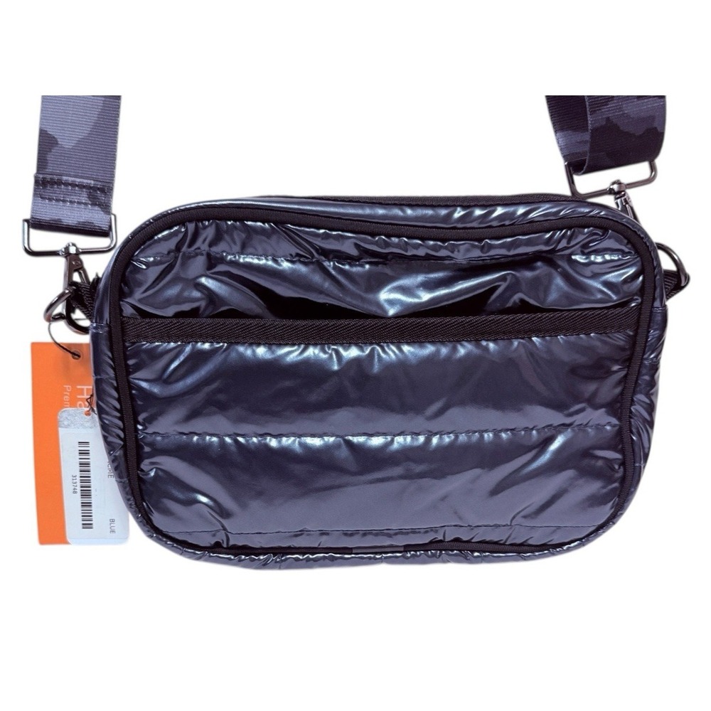 Haute Shore Crossbody Drew Acme Quilted Puffer Metallic Blue Camo Camera Bag